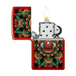 Zippo Counter Culture Eye otvoren upaljač sa upaljenim plamenom
