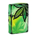 Zippo Glowing Leaves 46253 zadnja strana sa motivom lista kanabisa