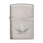 Zippo Marijuana Leaf 29587 Brushed Chrome upaljač sa graviranim listom kanabisa