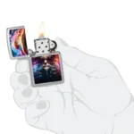 Zippo Mushroom Man Street Chrome 47184 otvoren u ruci