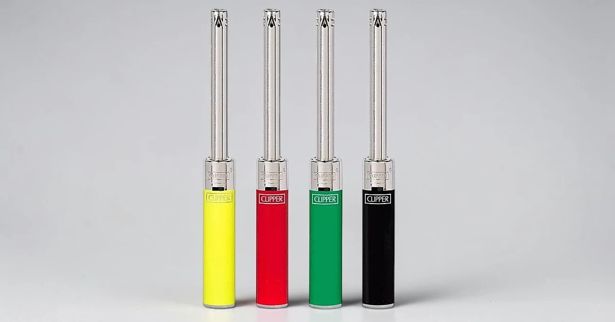 Clipper Tube Plus dugački upaljači – žuti, crveni, zeleni i crni