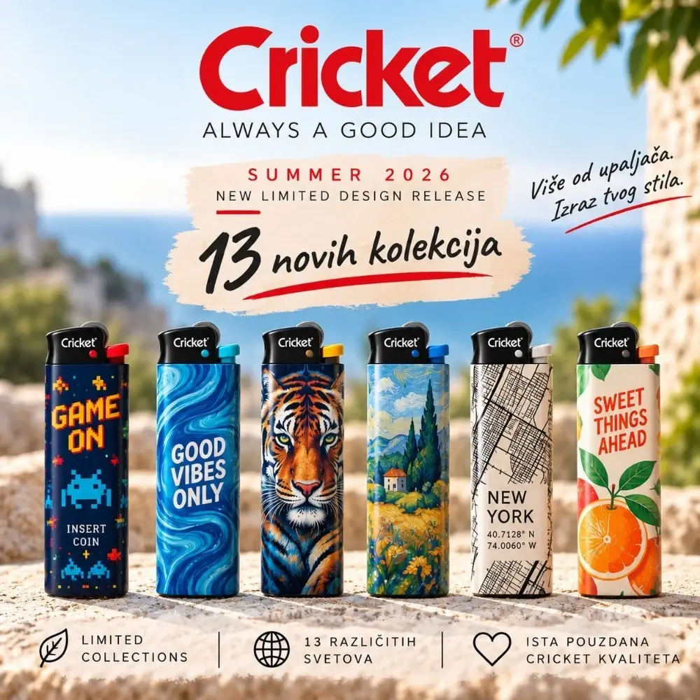 Cricket upaljači 2026 – nove limitirane kolekcije