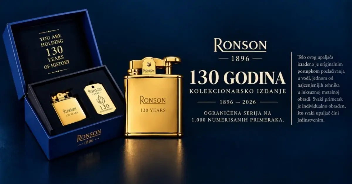 Ronson 130 godina kolekcionarsko izdanje 1896–2026 ograničeno na 1.000 primeraka