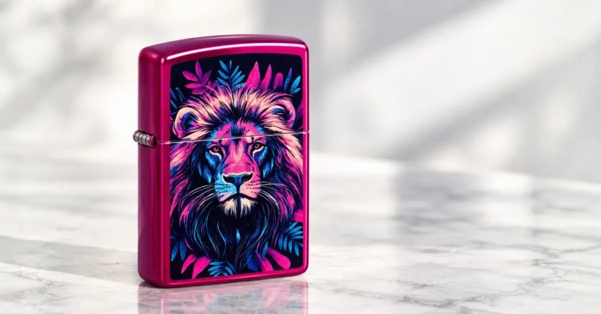 Zippo Multicolor Lion Candy Raspberry upaljač – lifestyle prikaz