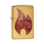 Zippo Rusty Flame Brushed Brass upaljač sa motivom plamena