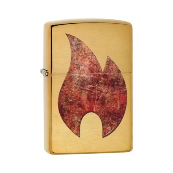 Zippo Rusty Flame Brushed Brass upaljač sa motivom plamena