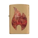 Zippo Rusty Flame – prednja strana sa vintage motivom plamena