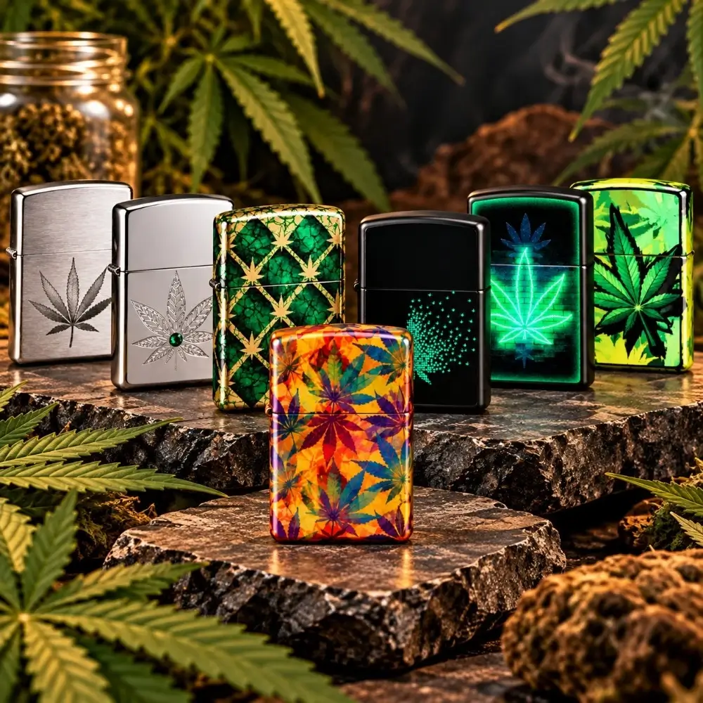 Zippo Cannabis upaljači – sedam originalnih dizajna sa motivima kanabisa iz Zippo kolekcije