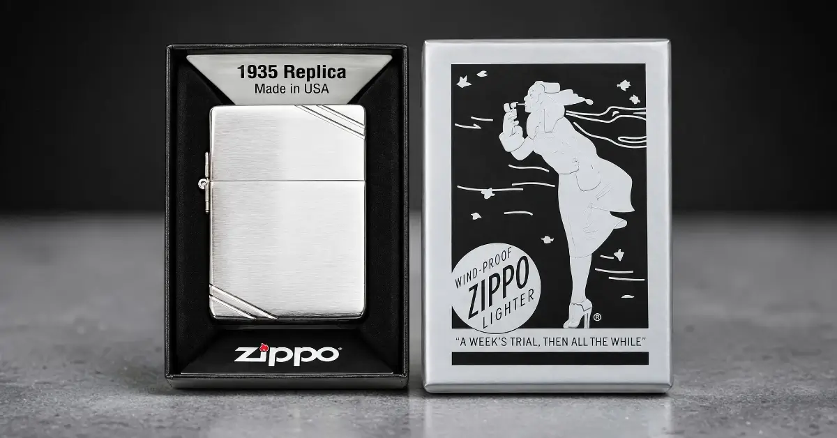 Zippo 1935 Replica with Slashes upaljač 1 Zippo 1935 Replica with Slashes upaljač u originalnom pakovanju