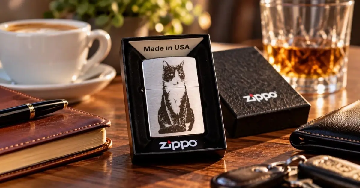 Zippo upaljač sa personalizovanom gravurom fotografije mačke